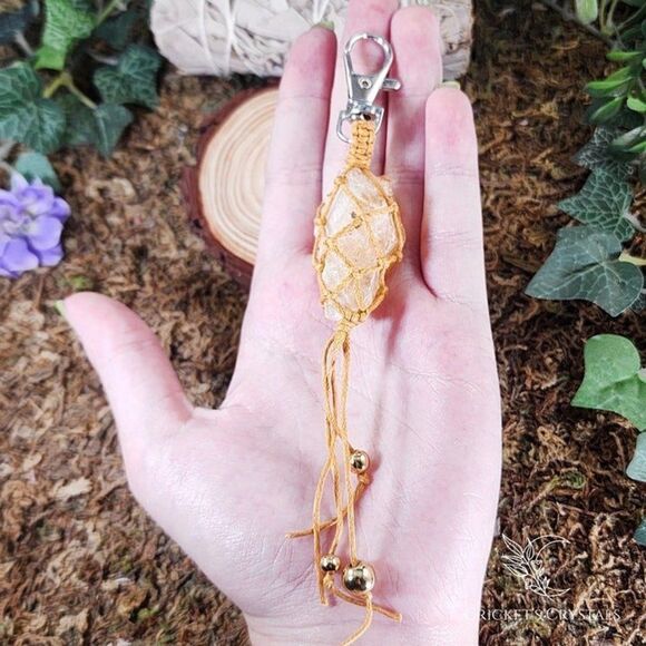 Raw Citrine Crystal Keychain #5 - Picture 1 of 2